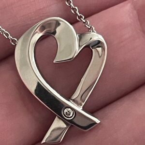 Tiffany & Co. Paloma Picasso Heart Pendant Necklace With Genuine Diamond